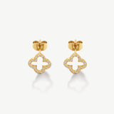 Pavè Clover Studs