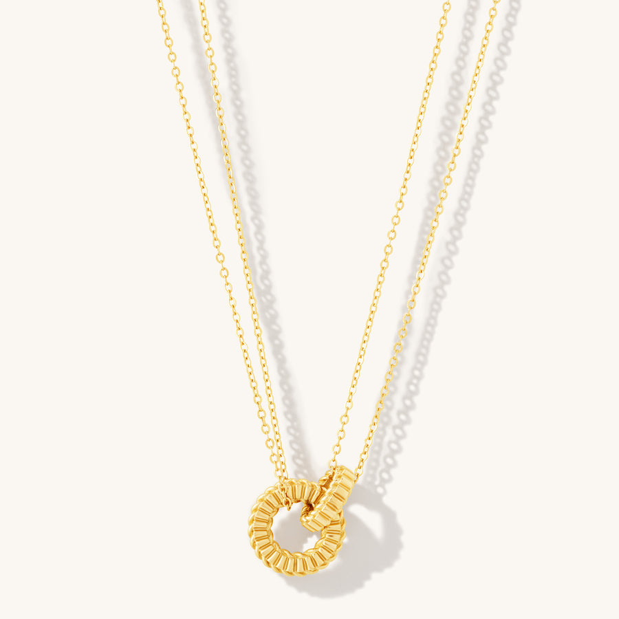 Pleated Double Pendant Necklace