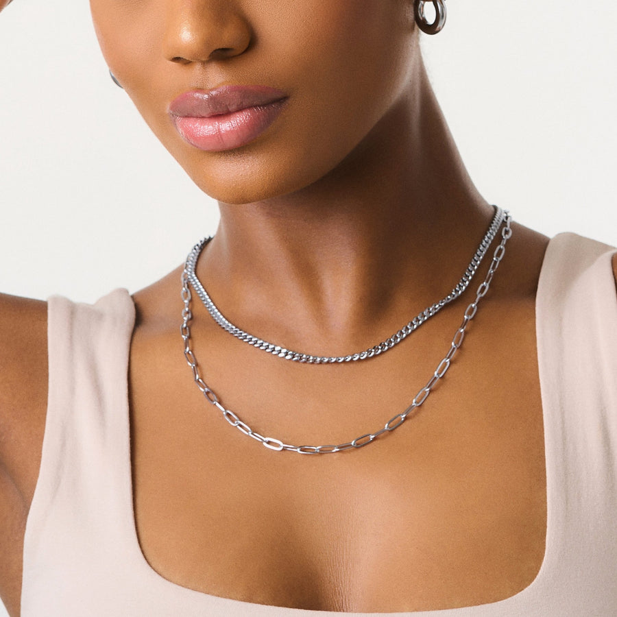 Silver Single Cuban Necklace