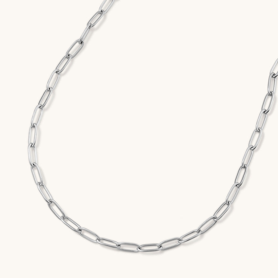 Silver Extended Paperclip Necklace