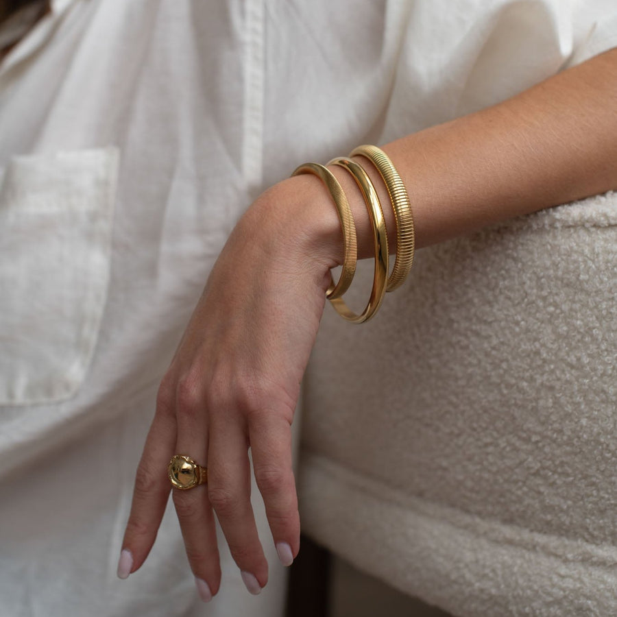 Classic Chunky Gold Bangle D.Louise Jewellery