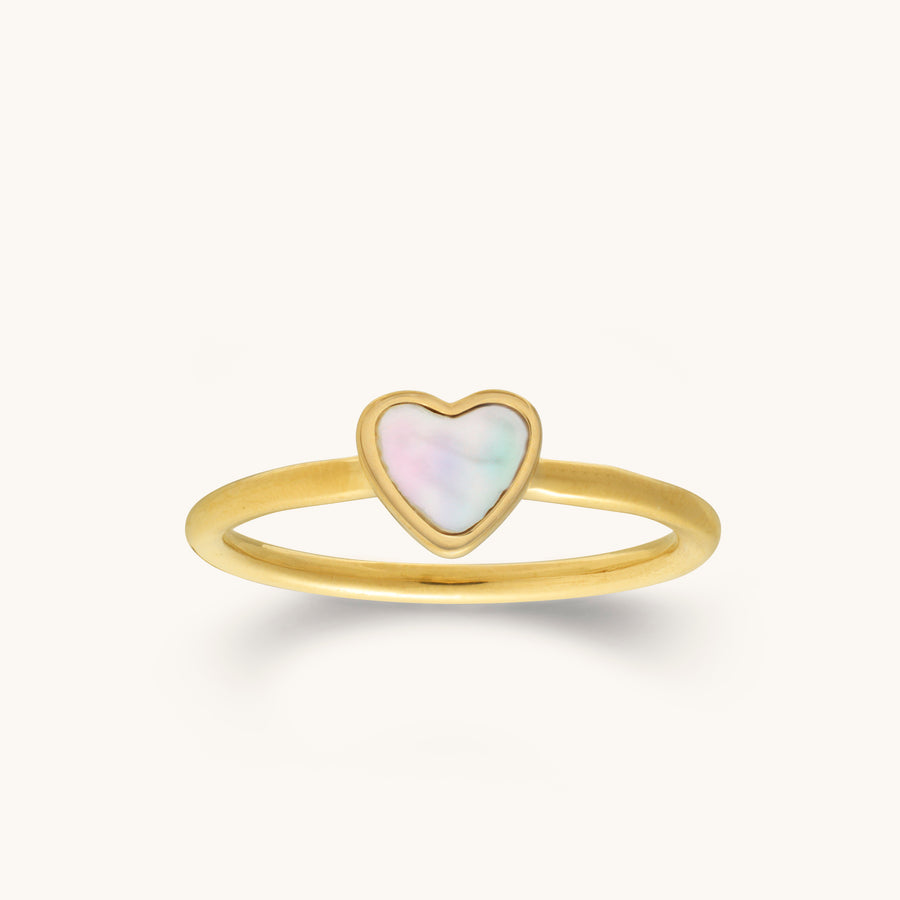 Mini Mother Of Pearl Heart Ring