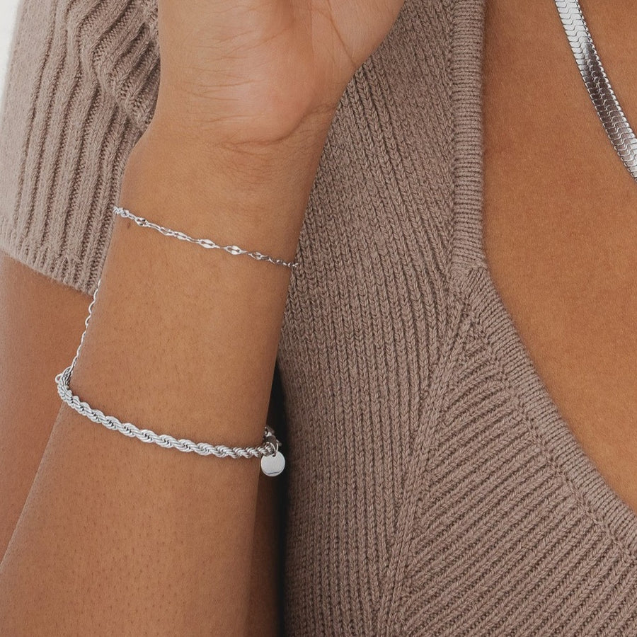 Silver Single Dainty Bracelet