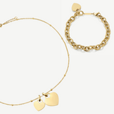 Heart Necklace & Bracelet Set