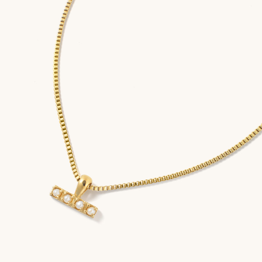 Dainty Pearl T Bar Necklace