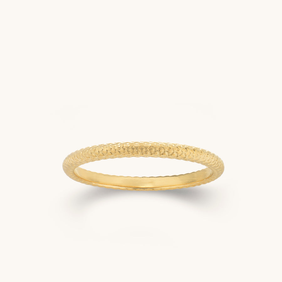Fine Mermaid Textured Stacking Ring