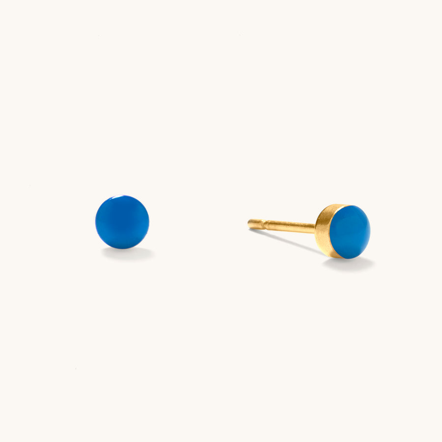 Blue Lapis Stud Earrings